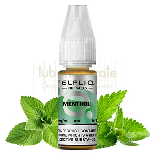 Lichid ElfLiq Menthol 10 ml (20mg/ml) Sticluta cu 10 ml lichid pentru tigara electronica ElfLiq Menthol cu nicotina de 20 mg/ml