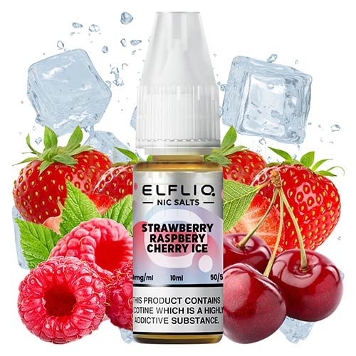 Lichid ElfLiq Strawberry Raspberry Cherry Ice 10 ml (20mg/ml) Lichid pentru tigara electronica ElfLiq Strawberry Raspberry Cherry Ice in sticluta de 10 ml cu nicotina de 20mg/ml