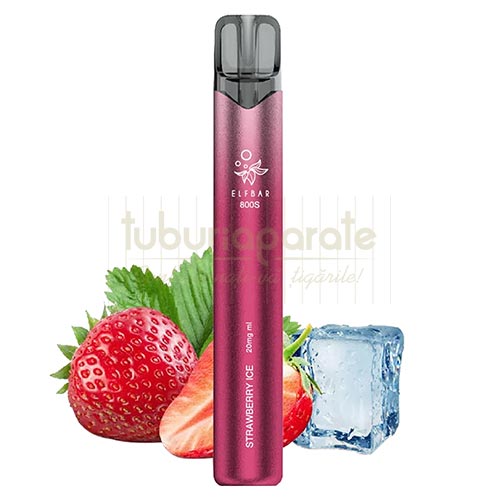 Elf Bar 800S Turbo Strawberry Ice (2%) Mini narghilea Elf Bar 800S Turbo Strawberry Ice cu nicotina de 2% cu mod turbo