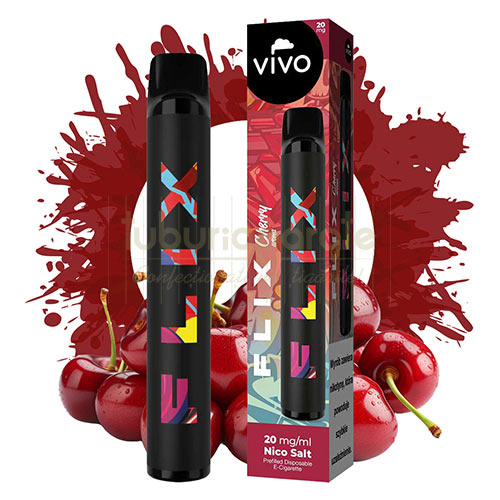 Mini narghilea VIVO FLIX Cherry (20 mg) 700 pufuri Mini narghilea de unica folosinta VIVO FLIX Cherry (20 mg) cu aroma de cirese