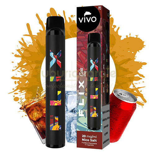 Mini narghilea VIVO FLIX Cola Ice (20 mg) 700 pufuri Mini narghilea de unica folosinta VIVO FLIX Cola Ice (20 mg) cu aroma de cola si gheata