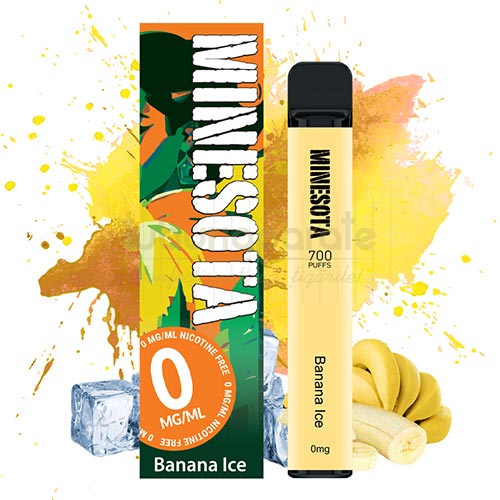 Mini narghilea Minesota Banana Ice (0 mg) 700 pufuri Tigara de unica folosinta fara nicotina cu 700 pufuri si aroma de banane Minesota Banana Ice