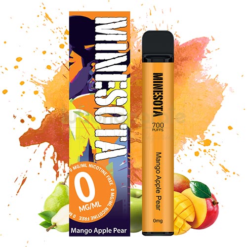 Mini narghilea Minesota Mango Apple Pear (0 mg) 700 pufuri Tigara electronica de unica folosinta fara nicotina cu aroma de mango, mere si pere, 700+ pufuri Minesota Mango Apple Pear