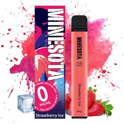 Mini narghilea Minesota Strawberry Ice (0 mg) 700 pufuri