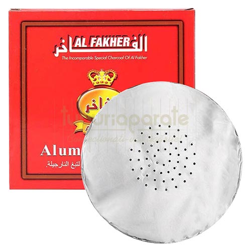 Folie aluminiu narghilea perforata (50) Pachet cu 50 de folii perforate din aluminiu pentru carbuni de narghilea
