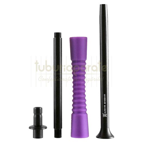 Set furtun narghilea Kaya Purple (185 cm) Set furtundin silicon pentru narghilea Kaya Purple cu mustiuc din aluminiu cu lungimea totala de 185 cm