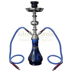 Narghilea cu doua furtunuri, Narghilea DM 13 Blue 48 CM, TuburiAparate.ro