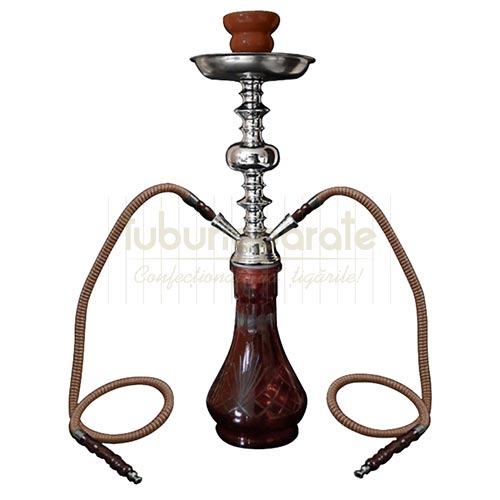 Narghilea DM 45 Brown 48 CM Narghilea pentru fumat cu 2 furtunuri DM 45 Brown 48 CM