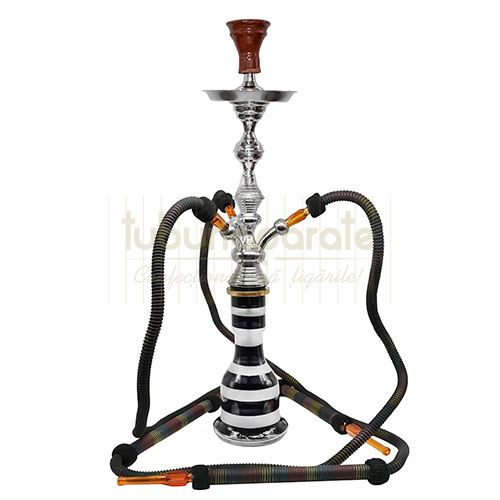 Narghilea Egipteana T74 Black 82 CM Narghilea de origine egipteana cu trei furtunuri ieftina de vanzare T74 Black 82 CM