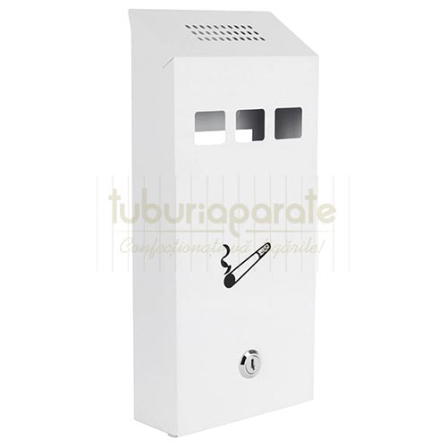 Scrumiera Angel 17 Exterior (perete) Scrumiera Angel 17 de exterior pentru perete de culoare alba din otel inoxidabil