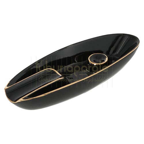 421018 Scrumiera Trabuc Ceramic Black Scrumiera pentru trabucuri Ceramic Black cu capacitate de un trabuc