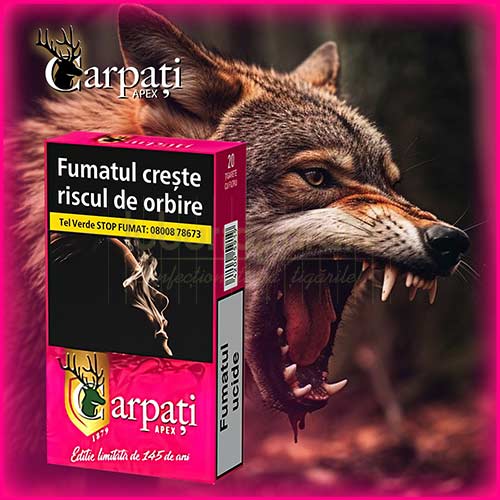 Carpati Apex Lup 100's (20) Tigari editie limitata de 145 de ani Carpati Apex Lup 100's cu nicotina de 0,6mg si 8mg gudron