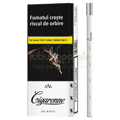 Cigaronne SSL White XL (20) Pachet cu 20 tigari Cigaronne SSL White XL cu filtru triplu