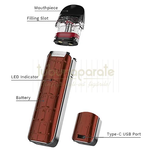 Tigara electronica Vaporesso Luxe Q Brown Kit complet tigara electronica 1000 mAh Vaporesso Luxe Q Brown