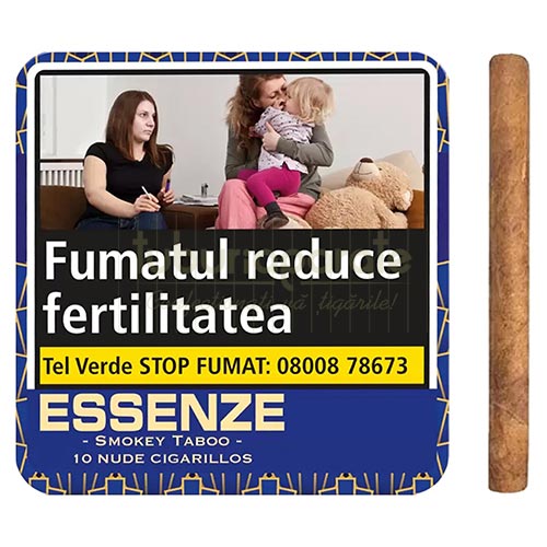 Tigari de foi Essenze Smokey Taboo 50g (10) Tigari de foi aromate fara filtru ambalate in cutie de metal marca Essenze Smokey Taboo