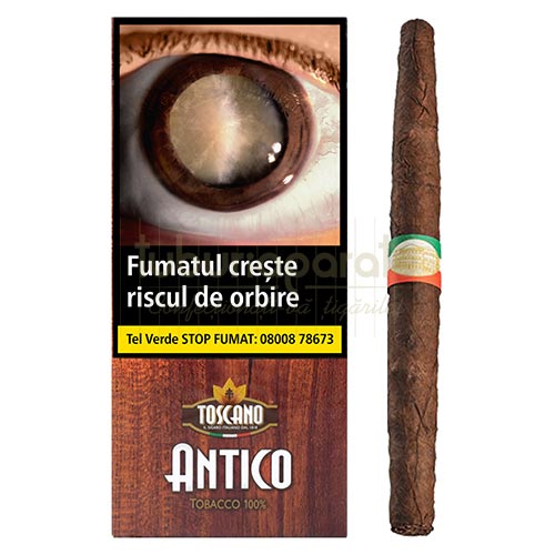 Tigari de foi Toscano Antico 59g (5) Pachet cu 5 tigari de foi fara filtru Toscano Antico