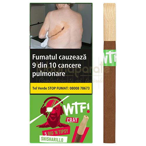 Tigari de foi WTF Tipsy Cray 25g (mere) 5 Pachet cu 5 tigari de foi aromate cu aroma de mere WTF Tipsy Cray