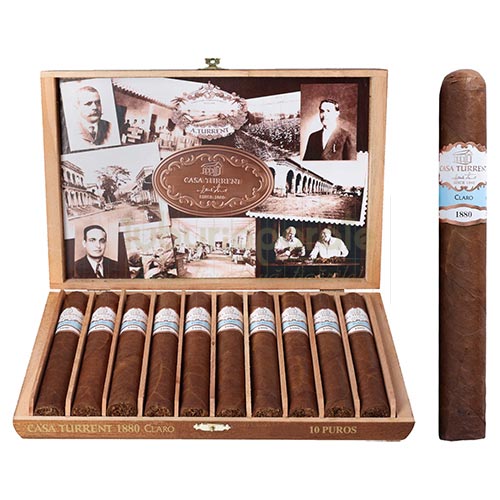 Trabucuri Casa Turrent 1880 Collection Claro Doble Robusto (10) Cutie din lemn cu 10 trabucuri mexicane ieftine de vanzare Casa Turrent 1880 Collection Claro
