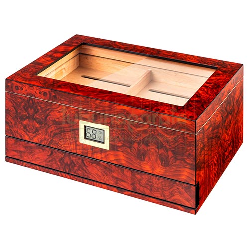 920062 Set Humidor Angelo Set humidor Angelo cu higrometru digital, scrumiera din ceramica pentru trabuc si cutter
