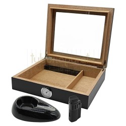 920074 Set Humidor Angelo Black
