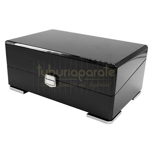 920075 Humidor Angelo Black High Humidor pentru trabucuri Angelo Black High cu umidificator inclus