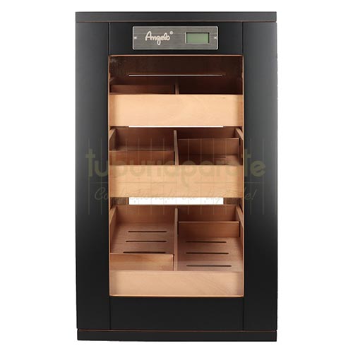 920086 Humidor trabucuri Angelo Black Matt Humidor pentru trabucuri Angelo Black Matt cu capacitate de 75+ trabucuri