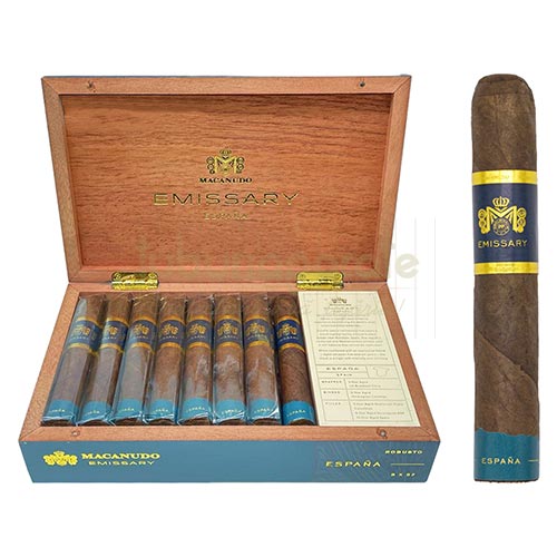 Trabucuri Macanudo Emissary Espana Robusto (16) Cutie din lemn cu 20 trabucuri Macanudo Emissary Espana Robusto cu umplutura din 4 tutunuri de calitate