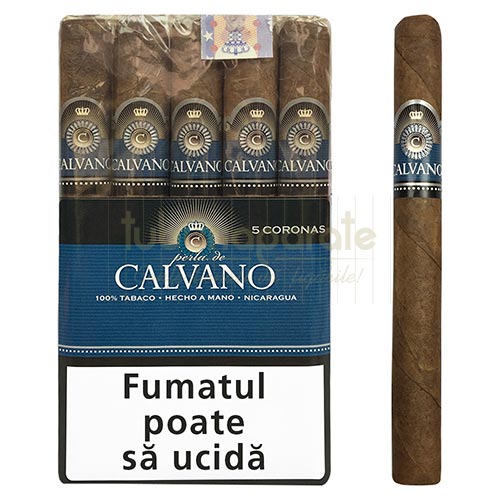 Trabucuri Perla de Calvano Corona (5) Pachet cu 5 trabucuri corona ambalate individual in folie de pastrare marca Perla de Calvano