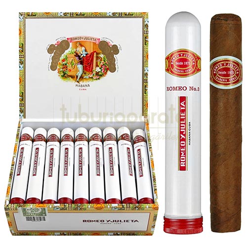 Trabucuri Romeo y Julieta Romeo No. 3 (25) Cutie cu 25 trabucuri ambalate in tub de pastrare Romeo y Julieta Romeo No. 3