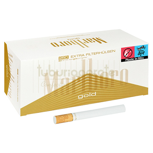 Tuburi Tigari Marlboro Gold Extra (25 mm) 250 Tuburi tigari Marlboro Gold Extra cu filtru de 25 mm in cutie de 250 tuburi