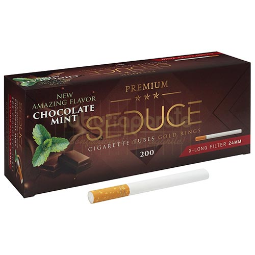 Tuburi Tigari Seduce Chocolate Mint (24 mm) 200 Cutie cu 200 tuburi pentru injectat tigari Seduce Chocolate Mint cu filtru de 24 mm