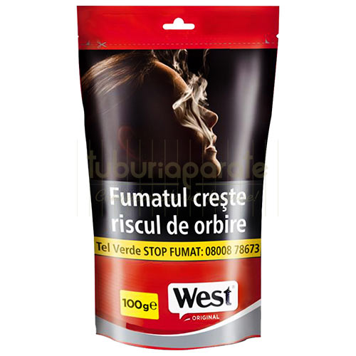 Tutun West Red (100g) Punga cu 100g de tutun pentru injectat mediu spre tare West Red