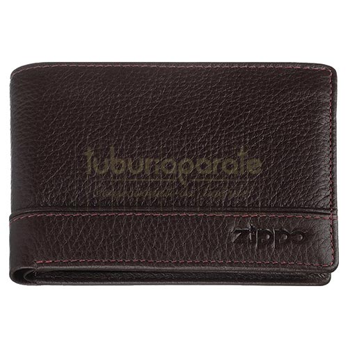 880051 Portofel Zippo Portofel din piele nappa de culoarea maro inchis original Zippo
