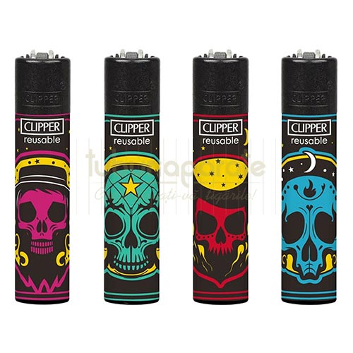 Bricheta Clipper 12 Bricheta reincarcabila cu gaz marca Clipper editie Black Magic Skulls