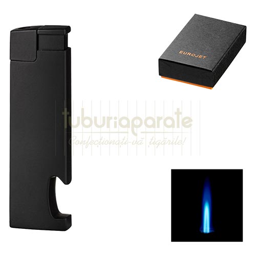 250052 Bricheta EuroJet Black (desfacator) Bricheta metalica EuroJet Black cu desfacator pentru sticle integrat cu flacara antivant