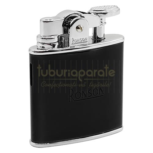Bricheta Ronson Nostalgia Jet Black Matt Bricheta cu gaz Ronson Nostalgia Jet Black Matt cu arzator cu flacara antivant