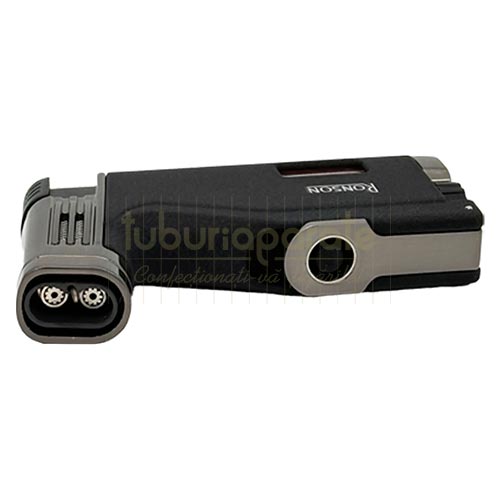 Bricheta trabuc Ronson Breeze Black Crackle (Punch) Bricheta Ronson Breeze Black Crackle cu punch pentru trabuc integrat cu 2 arzatoare