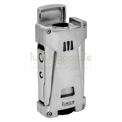 Bricheta trabuc Ronson Hurricane Silver (Punch) Bricheta trabuc Ronson Hurricane silver cu doua punchuri integrate