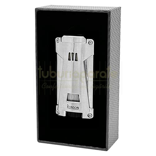 Bricheta trabuc Ronson Hurricane Silver (Punch) Bricheta trabuc Ronson Hurricane silver cu doua punchuri integrate