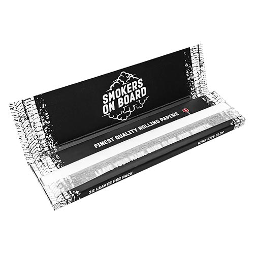Foite Rulat Tutun Smokers on Board King Size Slim (14 gsm) Foite Smokers On Board King Size Slim pentru rulat tutun cu lungimea de 108 mm