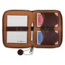 Jocuri de societate, Portofel deluxe carti de joc Melia Crazy Tobacco (piele naturala), TuburiAparate.ro