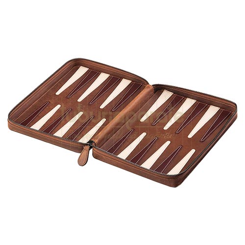 Set joc de table Deluxe Melia Crazy Tobacco (piele naturala) Set cadou cutie din piele cu joc de table Deluxe Melia Crazy Tobacco confectionata manual
