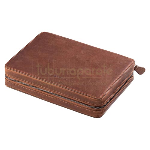 Set joc de table Deluxe Melia Crazy Tobacco (piele naturala) Set cadou cutie din piele cu joc de table Deluxe Melia Crazy Tobacco confectionata manual