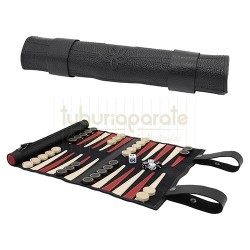 Jocuri de societate, Set joc de table Melia Roll-Up Black Buffalo (piele naturala), TuburiAparate.ro
