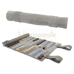 Jocuri de societate, Set joc de table Melia Roll-Up Champagne (piele naturala), TuburiAparate.ro