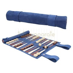 Jocuri de societate, Set joc de table Melia Roll-Up Les Bleus (piele naturala), TuburiAparate.ro