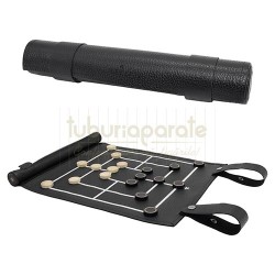 Jocuri de societate, Set joc moara Melia Roll-Up Black (piele naturala), TuburiAparate.ro