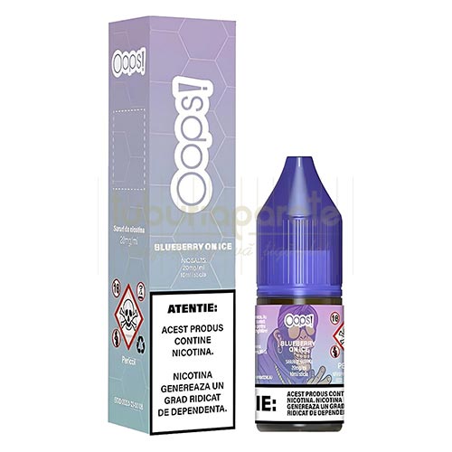 Lichid Oops Blueberry On Ice - Salt 10 ml (20mg/ml) Sticluta cu 10 ml lichid tigara electronica Oops Blueberry On Ice Salt 20 mg