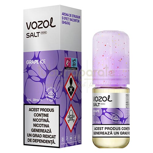 Lichid Vozol Grape Ice - Salt 20mg (10ml) Sticluta cu 10 ml lichid Vozol Grape Ice Salt cu nicotina de 20 mg