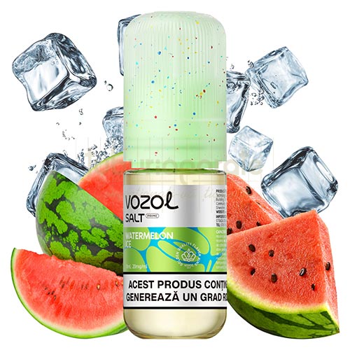 Lichid Vozol Watermelon Ice - Salt 20mg (10ml) Sticluta cu 10 ml lichid vape Vozol Watermelon Ice cu concentratia de nicotina de 20 mg